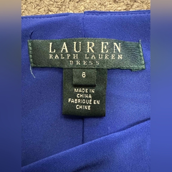 Lauren Ralph Lauren Dress Black/Blue Longsleeve Size 6 EUC - Picture 7 of 9